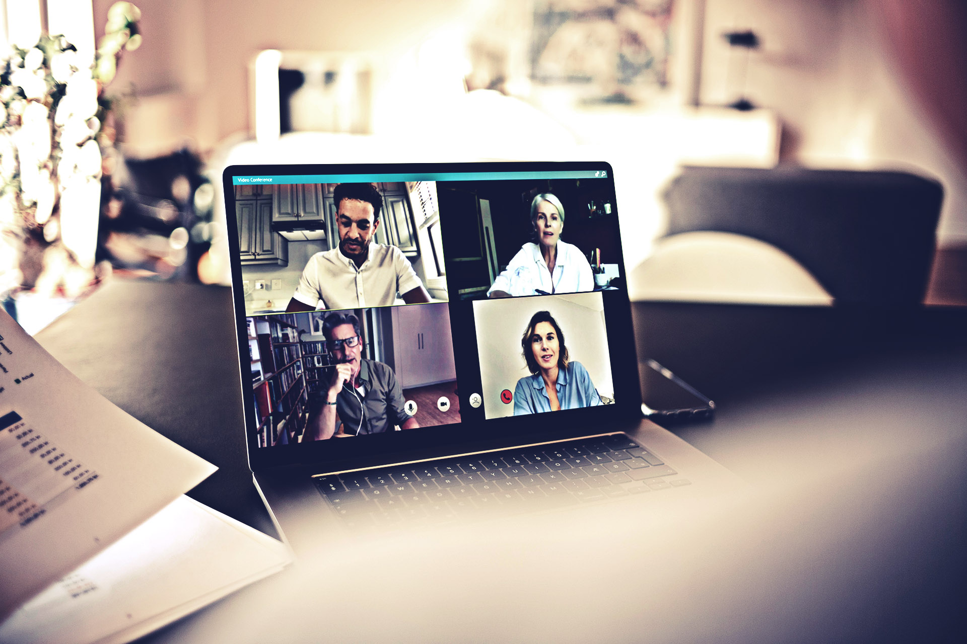 Online meeting via video conference call